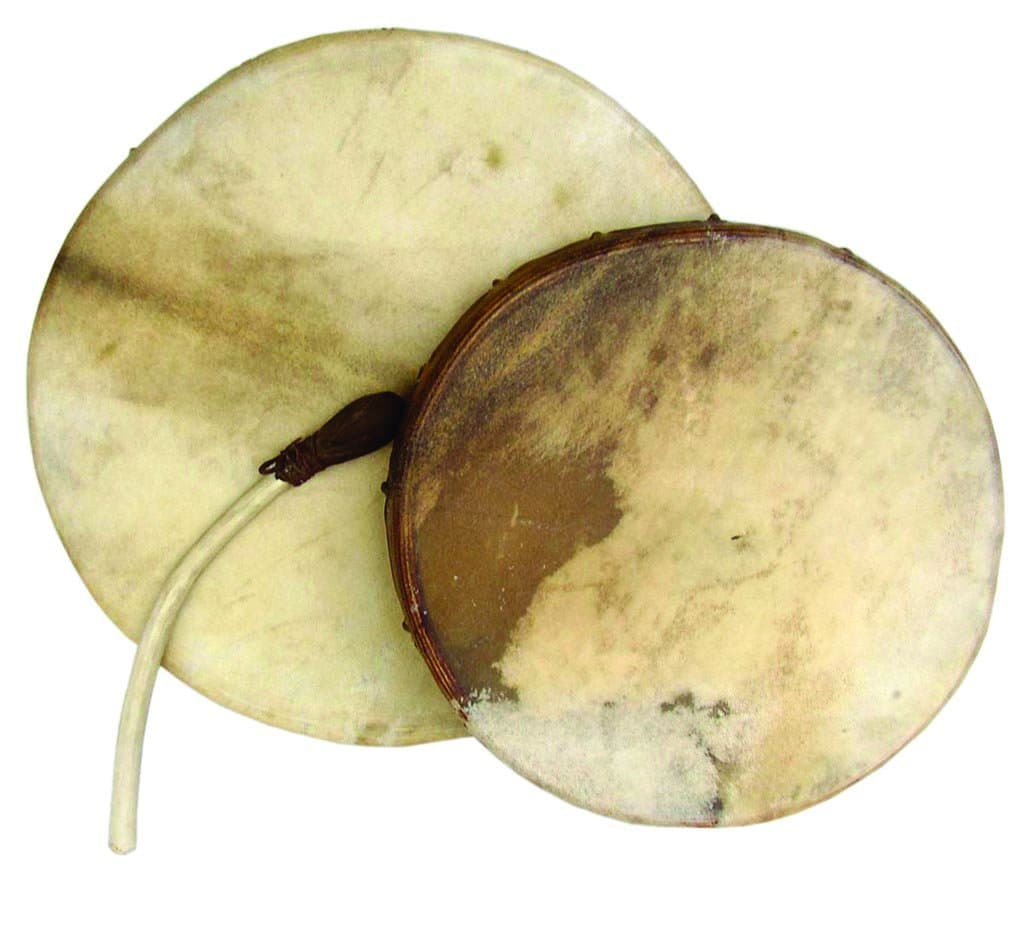 Terre Shaman drum round with goat skin, Frame Drum, handmade … (16")