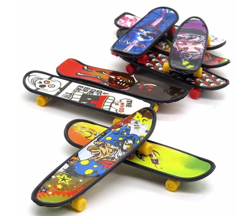 ZKY Mini-Finger Skateboards, Set of 6, Cool Colors and Designs, Great Party Favor, Family Fun