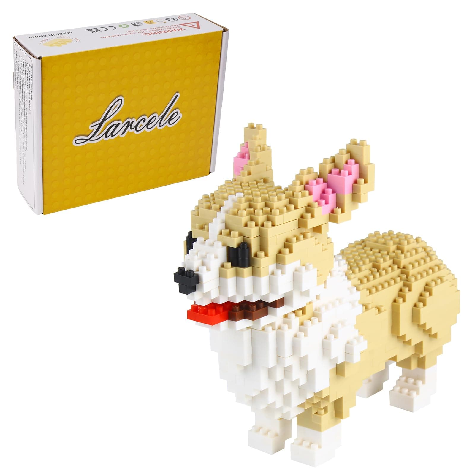 Larcele Micro Dog Building Blocks Pet Mini Building Toy Bricks,950 Pieces KLJM-02 (Welsh Corgi)