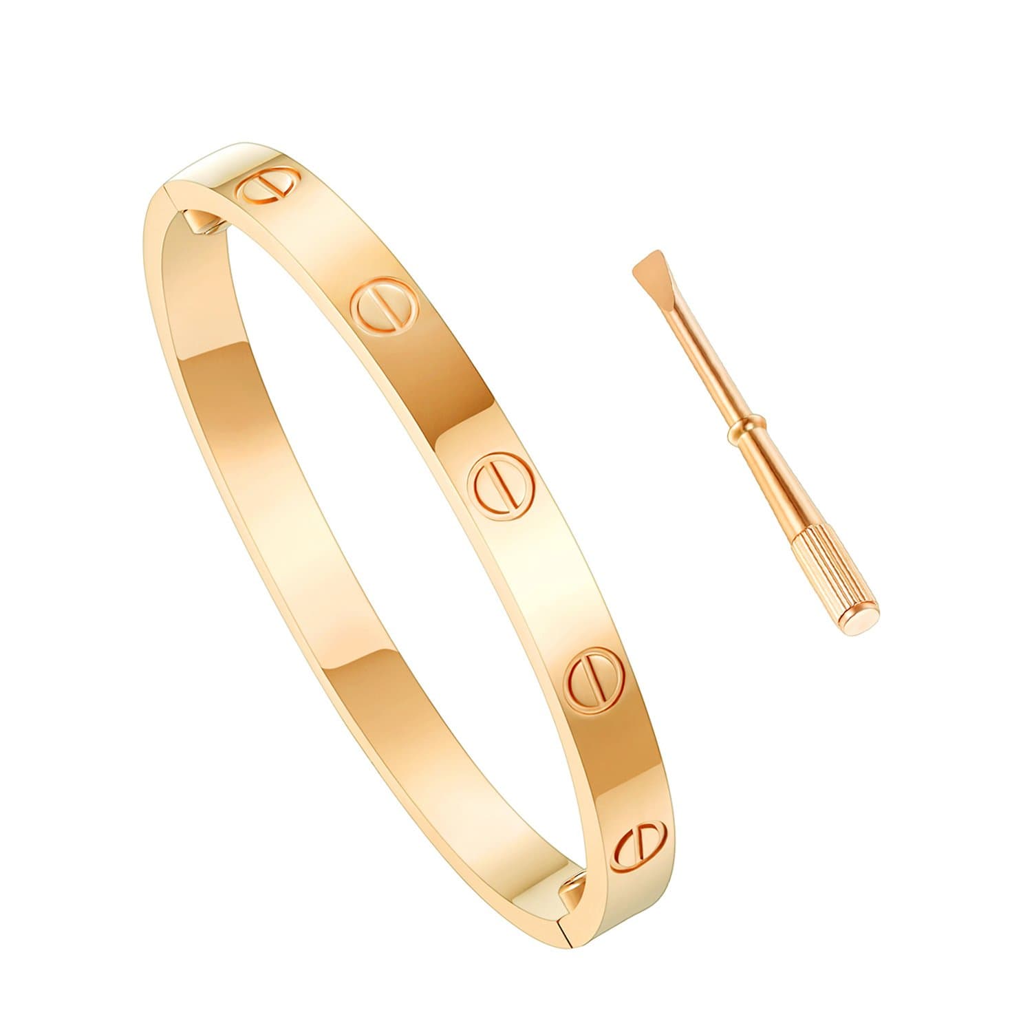 HiCook Titanium Steel Bangle Bracelets for Women Bangle Bracelet Set in Heart and CZ Stone Jewelry Fits 6.5-7.8 Inch Wrists