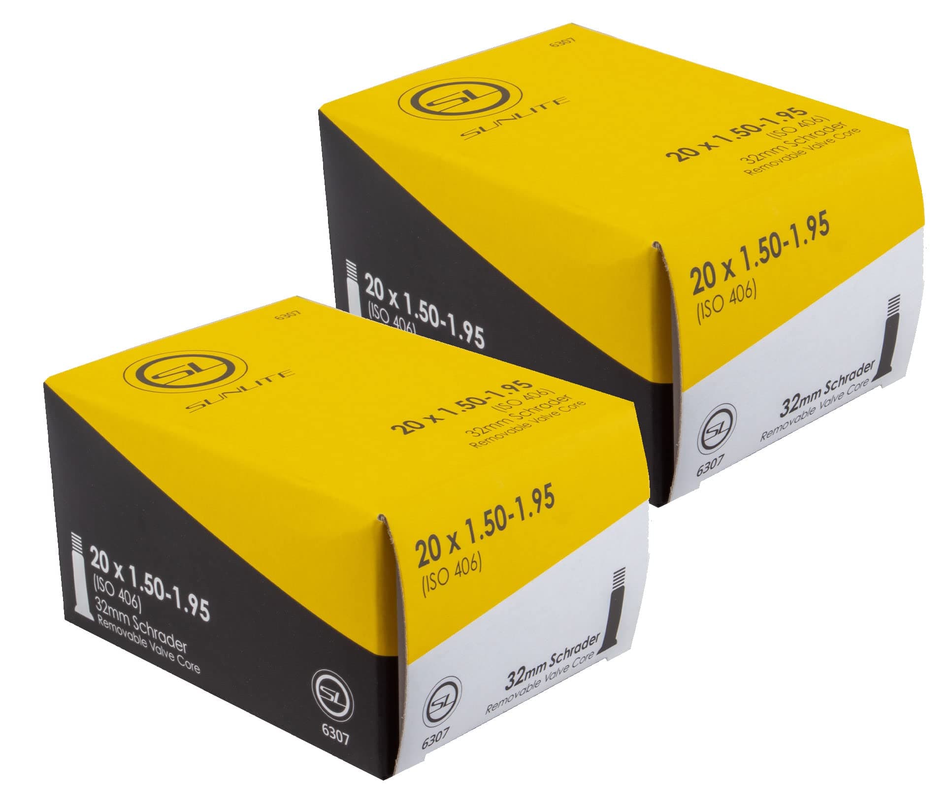 Bike Tube, 20" x 1.50" - 1.95" Schrader Valve, 32mm Schrader Valve. Sunlite Bicycles. BMX, Kids, Child or Youth Bike. Any Bike with Same tire Dimensions.