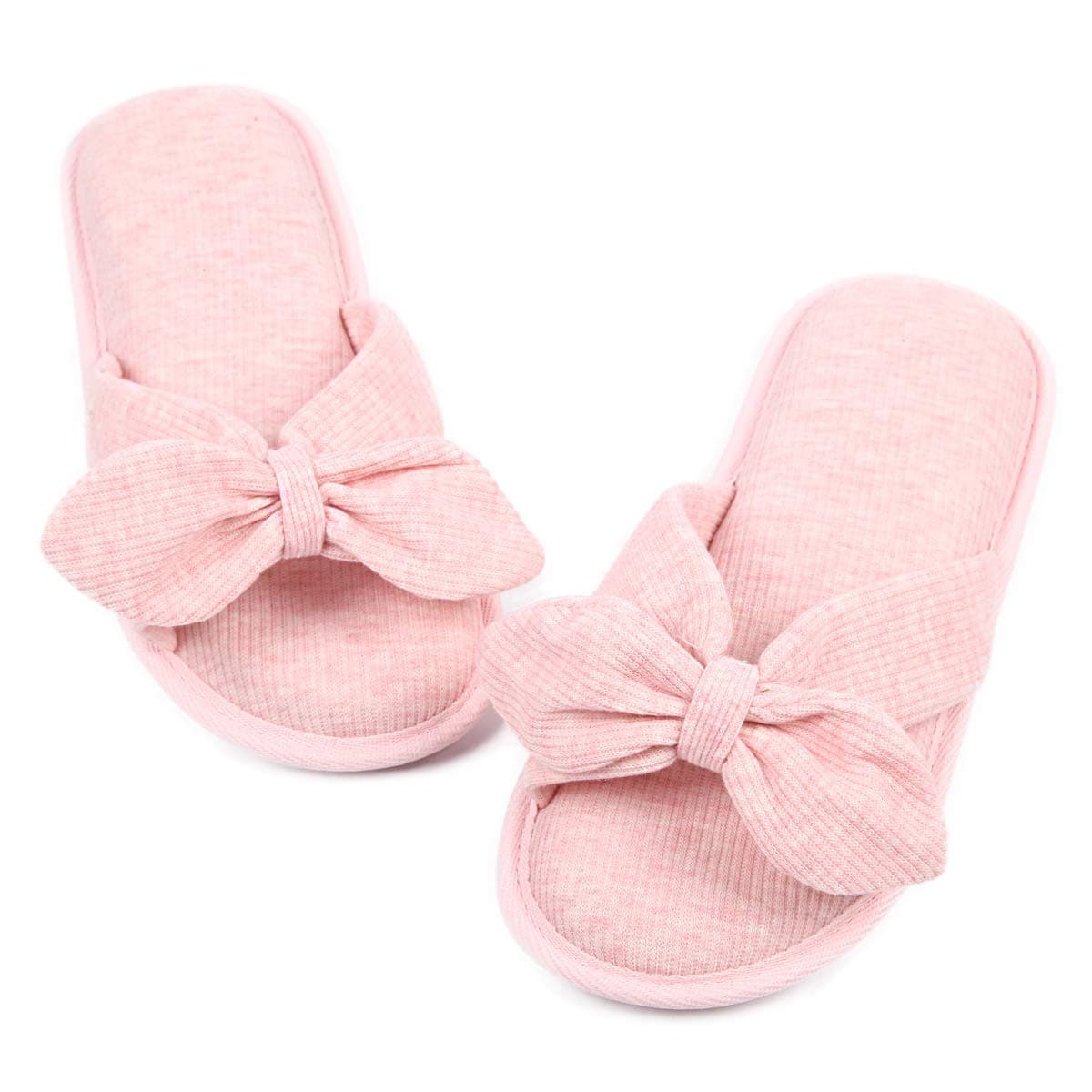 Open Toe Summer Spa House Slippers for Women Memory Foam Slip on