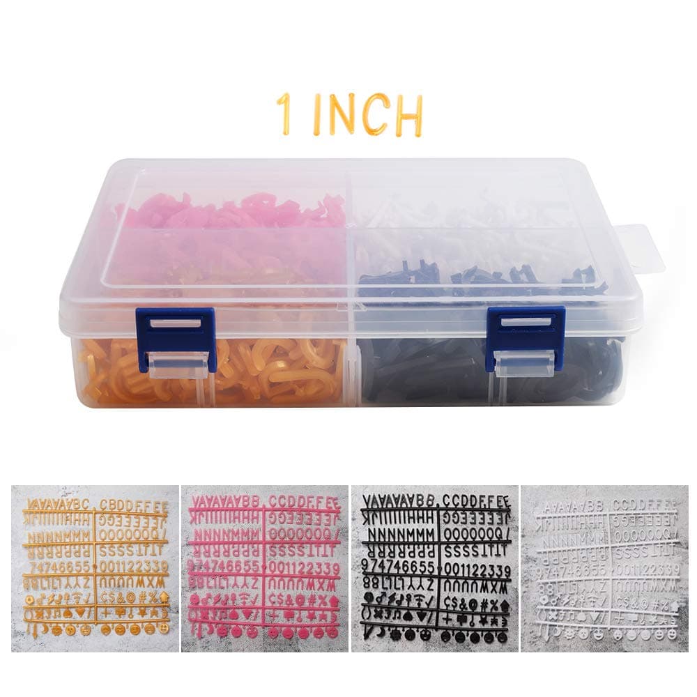 Letters for Changeable Felt Letter Boards -Felt Letter Board Letters（1 Inch）-Universal Felt Letter Board Letters Set with Sorting Box （600 pcs）