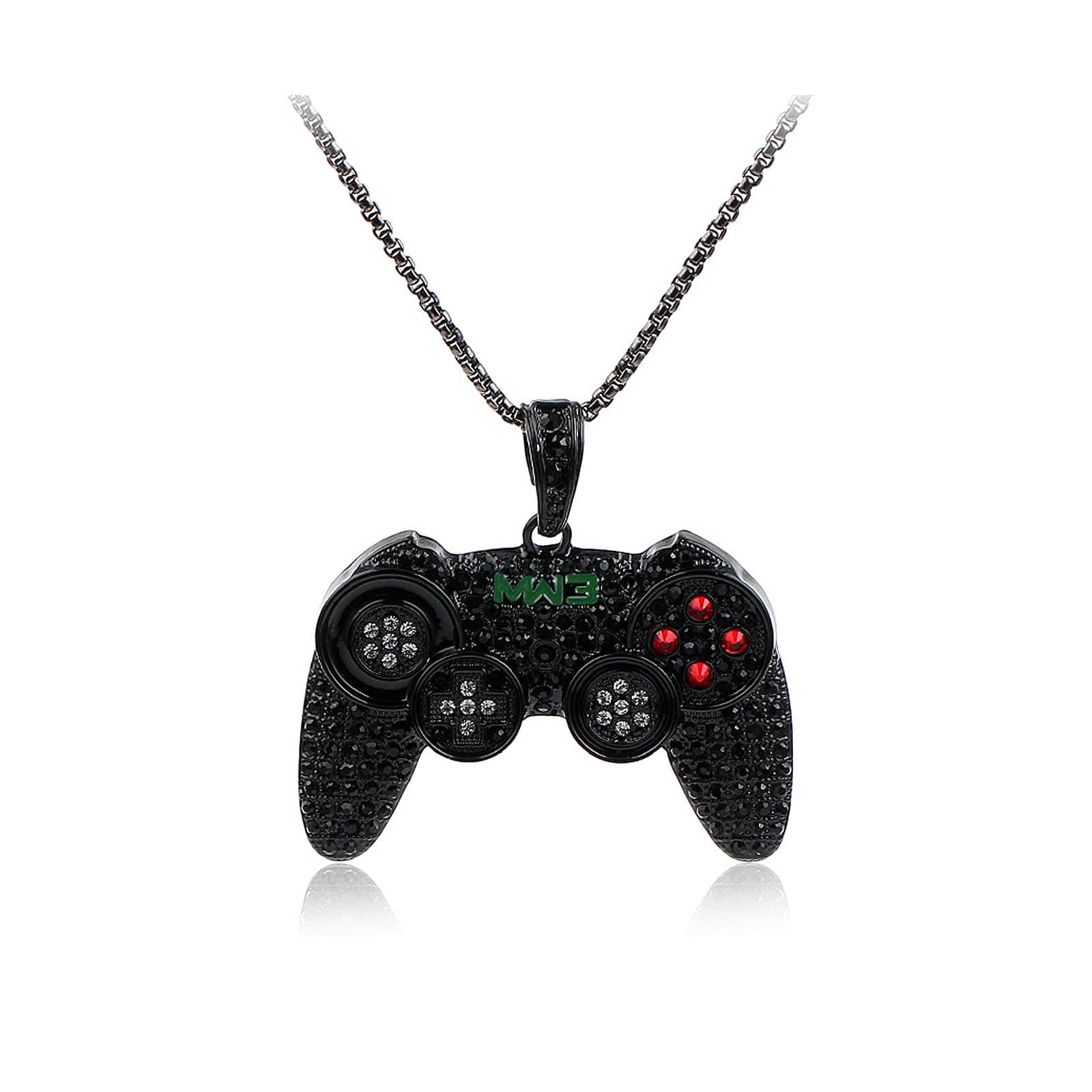 To My Son/Grandson Colorful Crystal Game Controller Punk Hip Hop Friendship Necklace for Best Friends
