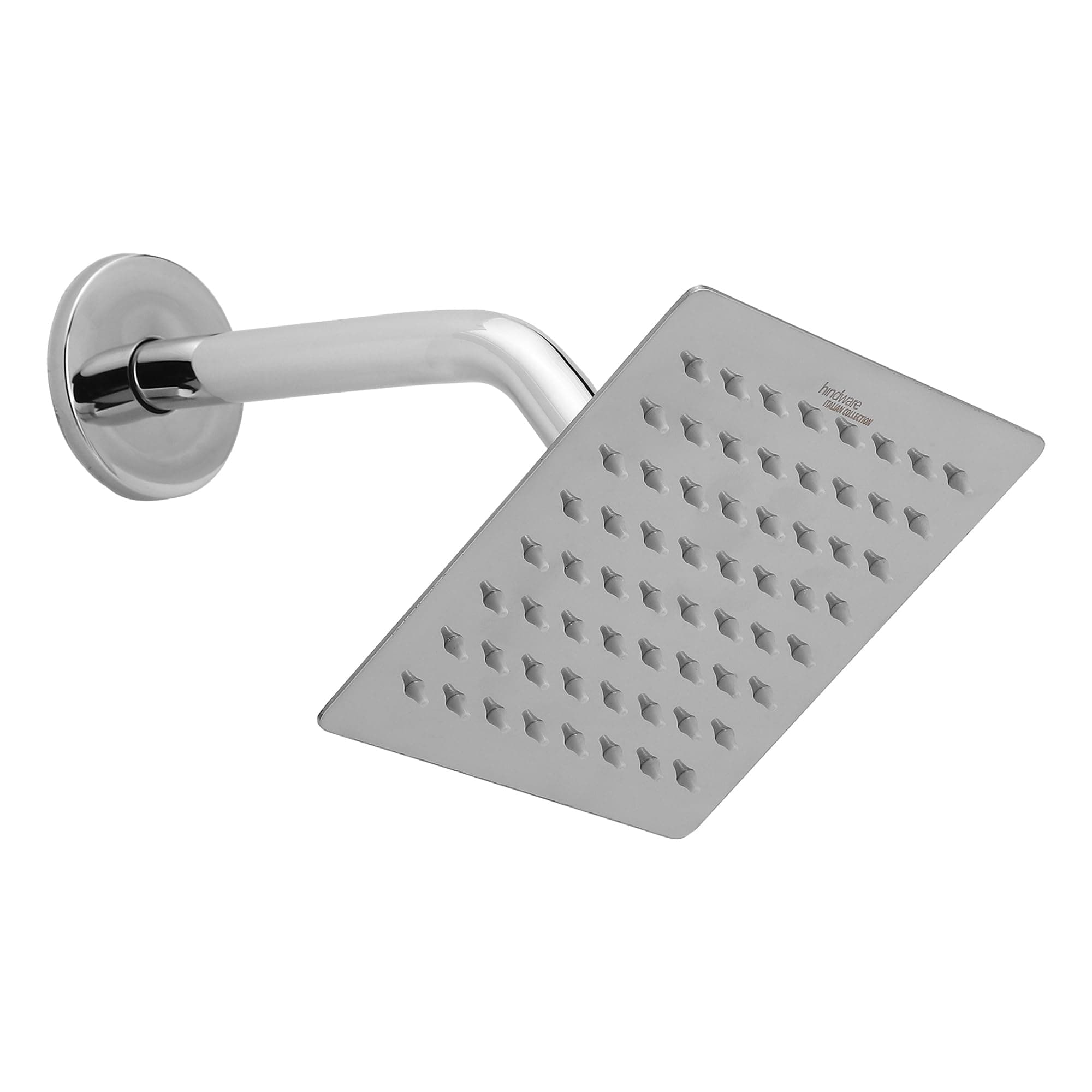 Stainless Steel 150 mm Ultra Thin Overhead Shower | Wall Mounted | Chrome Finish | Detachable Spray Nozzles | Silicon Nozzles | Sustains High Water Pressure