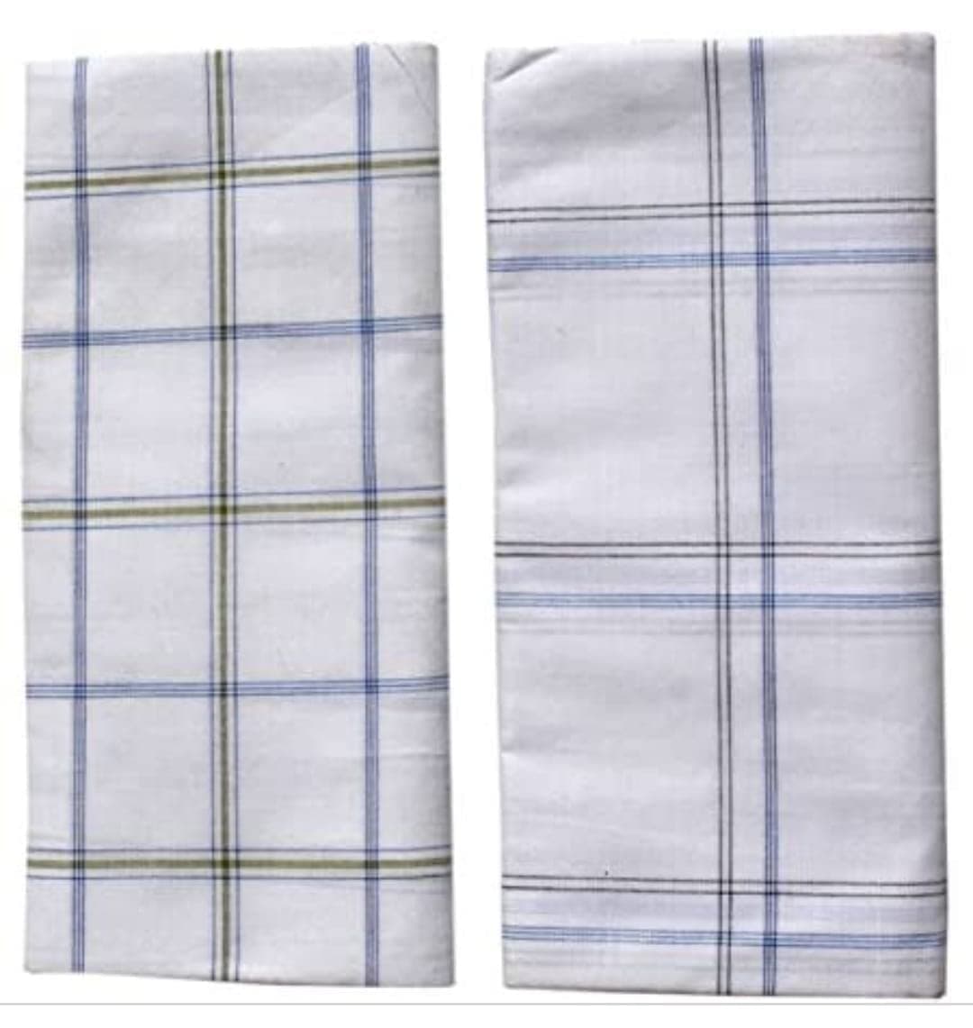 Mandhania Men's 100% Cotton Lungi Assorted Color and Checks Pack of 2 (2 Mtr.)