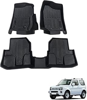 TPE Floor Mats Liners Compatible with Suzuki Jimny 2008-2018, 3 Pcs Black Front Floor Liners (2008-2018 Jimny)
