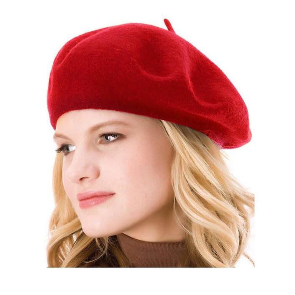 French Beret - Wool Solid Color Womens Beanie Cap Hat