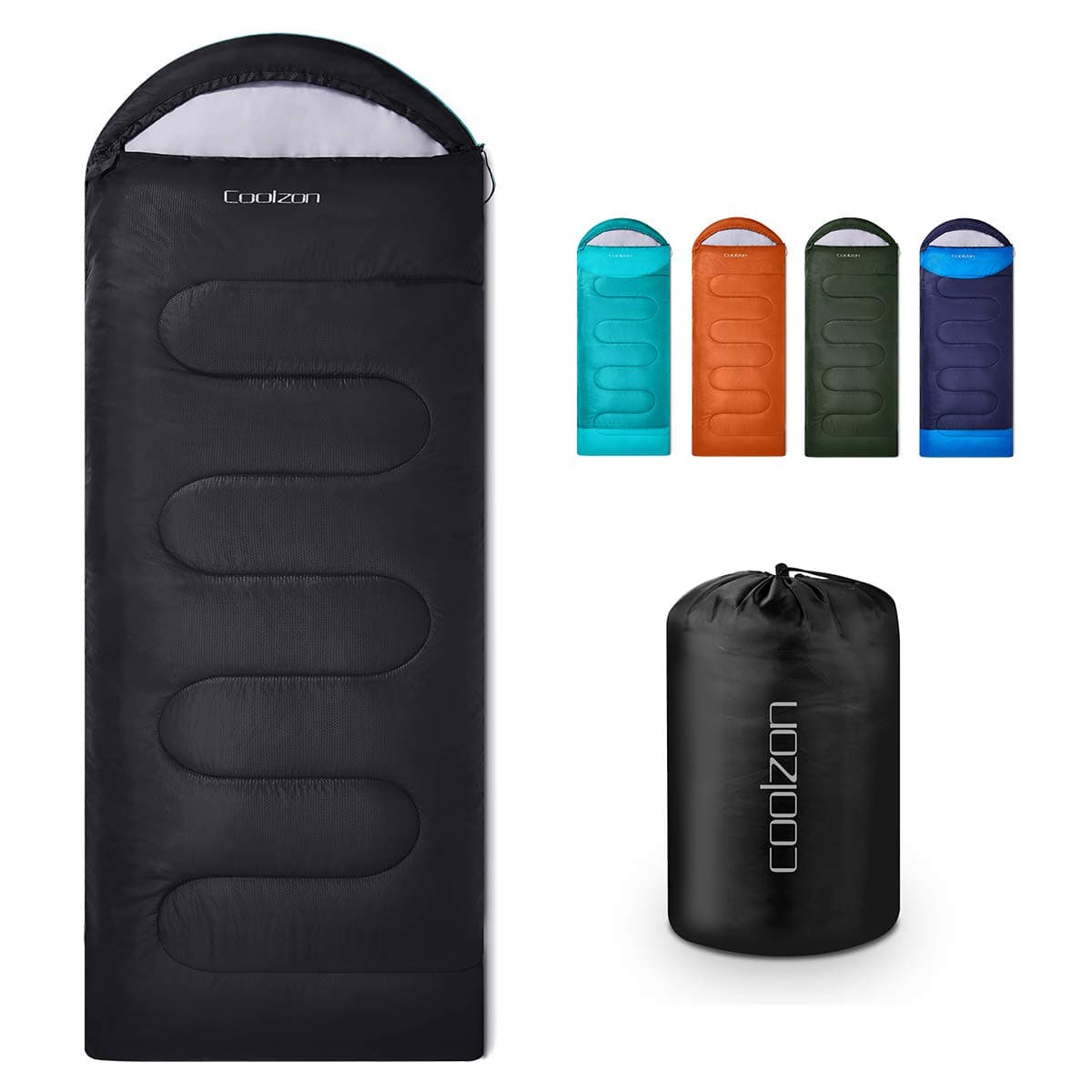 Coolzon Outdoor Sleeping Bag for Camping, for 3-4 Seasons, Adult Blanket, Small Packed Size, Ultralight Carry Bag, Soft, Thick and Warm, for Outdoor Camping, Travel, Hiking