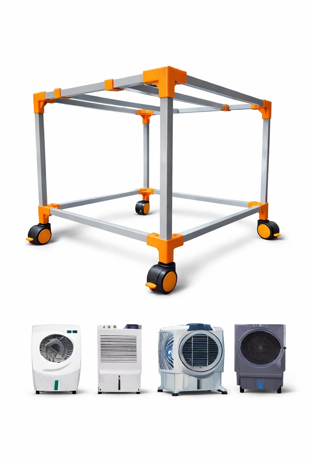 PM Air Cooler Trolley/Stand with 360 Degree movable wheels Anti Rust Power Coated And Upto 100 Liter wieght holding capacity