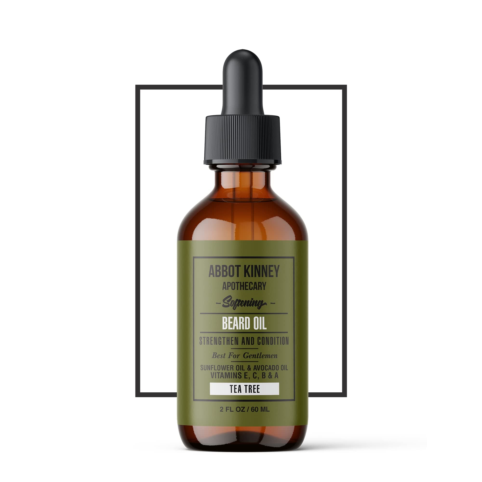 Softening Beard Oil, Strengthens and Conditions Beards, Blend of Natural Oils, 2 oz (Tea Tree)