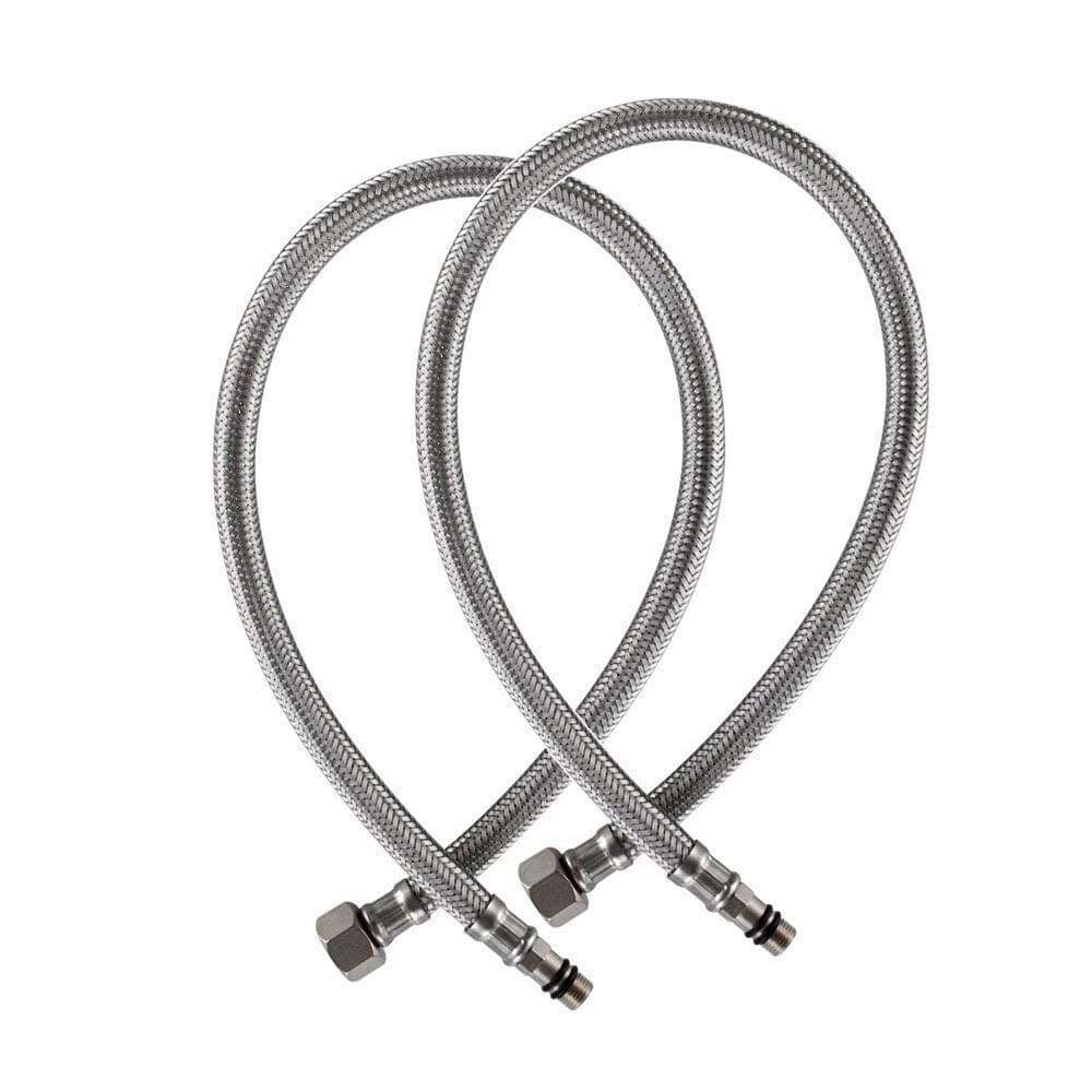 Monobloc Mixer Tap Connector M10 x 800mm 1/2 BSP Flexible Hose Pipe Tap Tails for MonoBlock Basin Kitchen Sink Taps, 2 Pcs