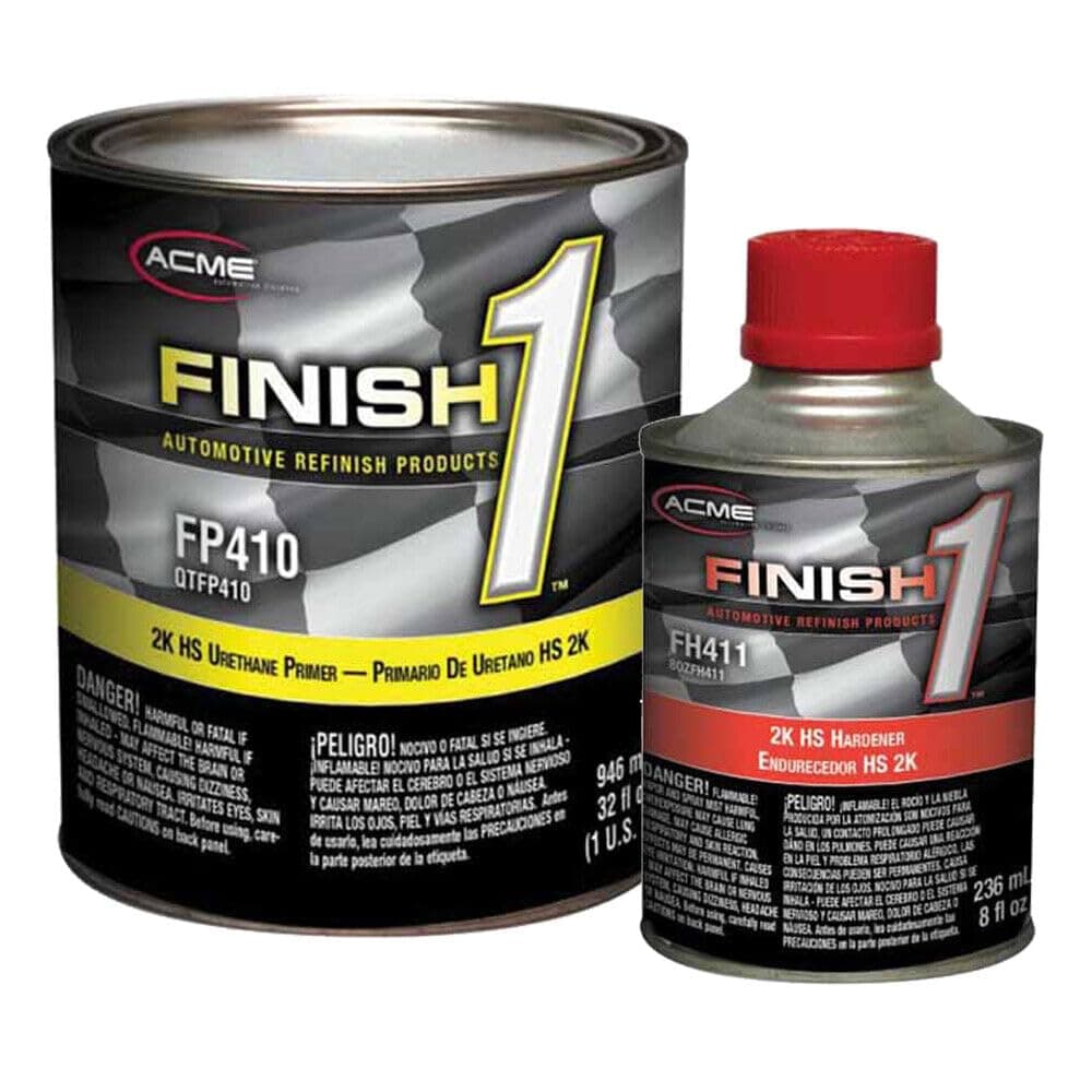 Sherwin-Williams Finish 1 FP410 High Build 2K HS Gray Urethane Primer Quart Kit grey