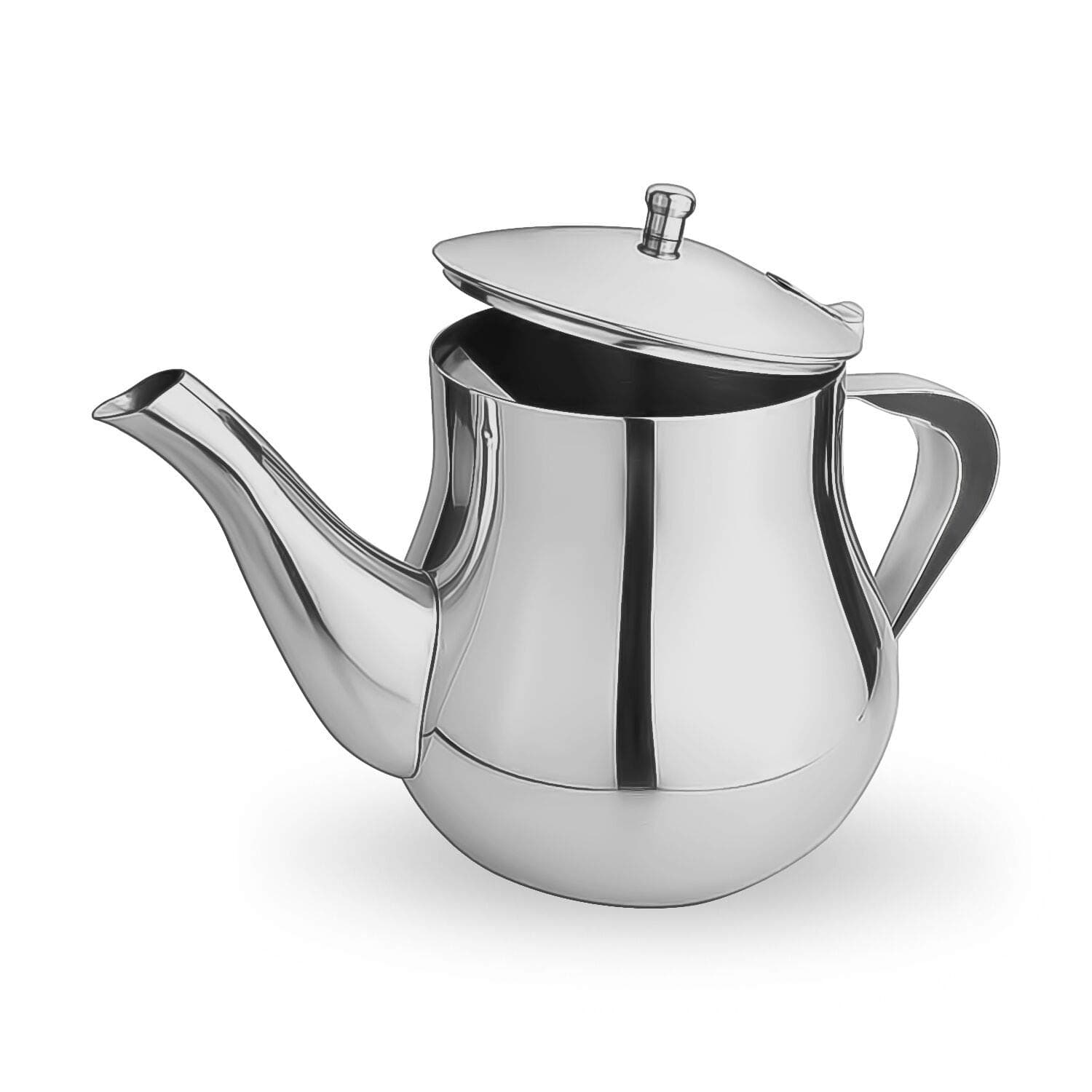 GOURMEX Stainless Steel Rhapsody Teapot with Rounded Handle and Lid, Perfect for Tea, Coffee and Flavor Infused Drinks, Great for All Stovetops, Dishwasher Safe and Heat Resistant (70oz)