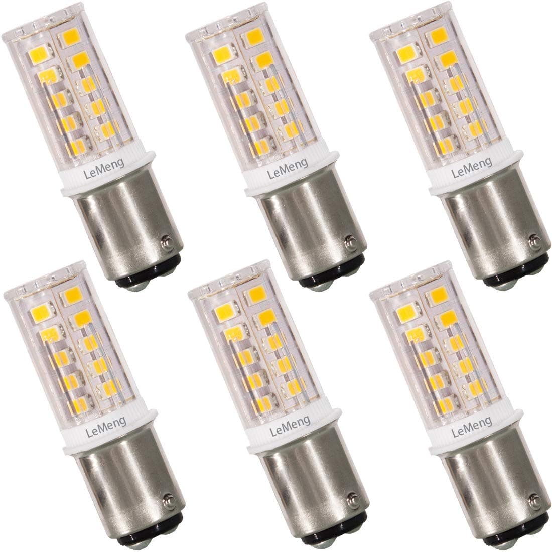 12V BAY15D LED Bulb 3W 300Lm 2700K Warm White, Interior Camper Lights DC Bayonet Double Contact Base, AC10-18Volt & DC10-30 Volts, RV Camper Marine Boat Trailer Lighting-6 Pack
