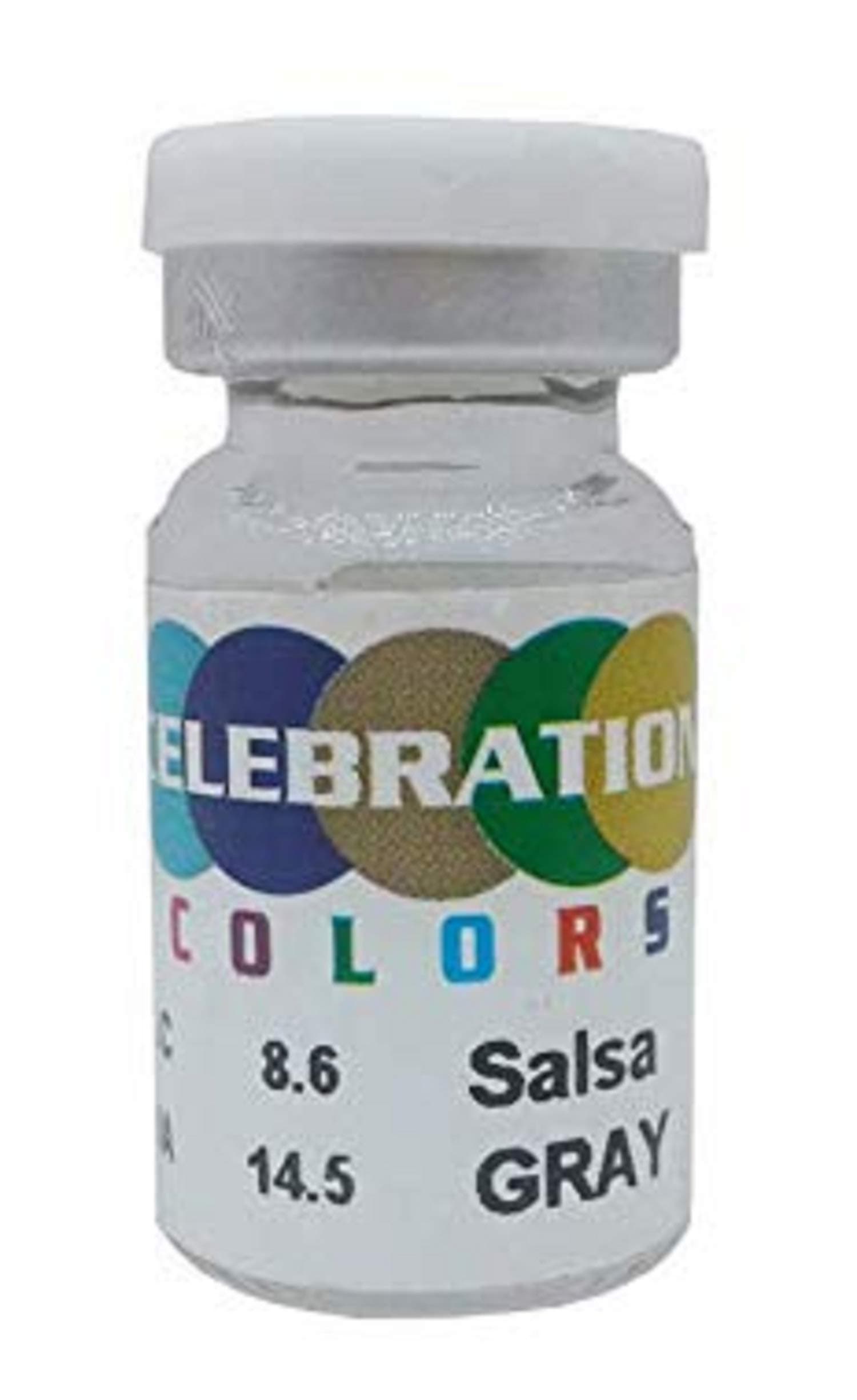 Celebration Plastic Disposable Color Contac Lens Plano (Salsa Grey, Standard)-2 Lens Per Bottle