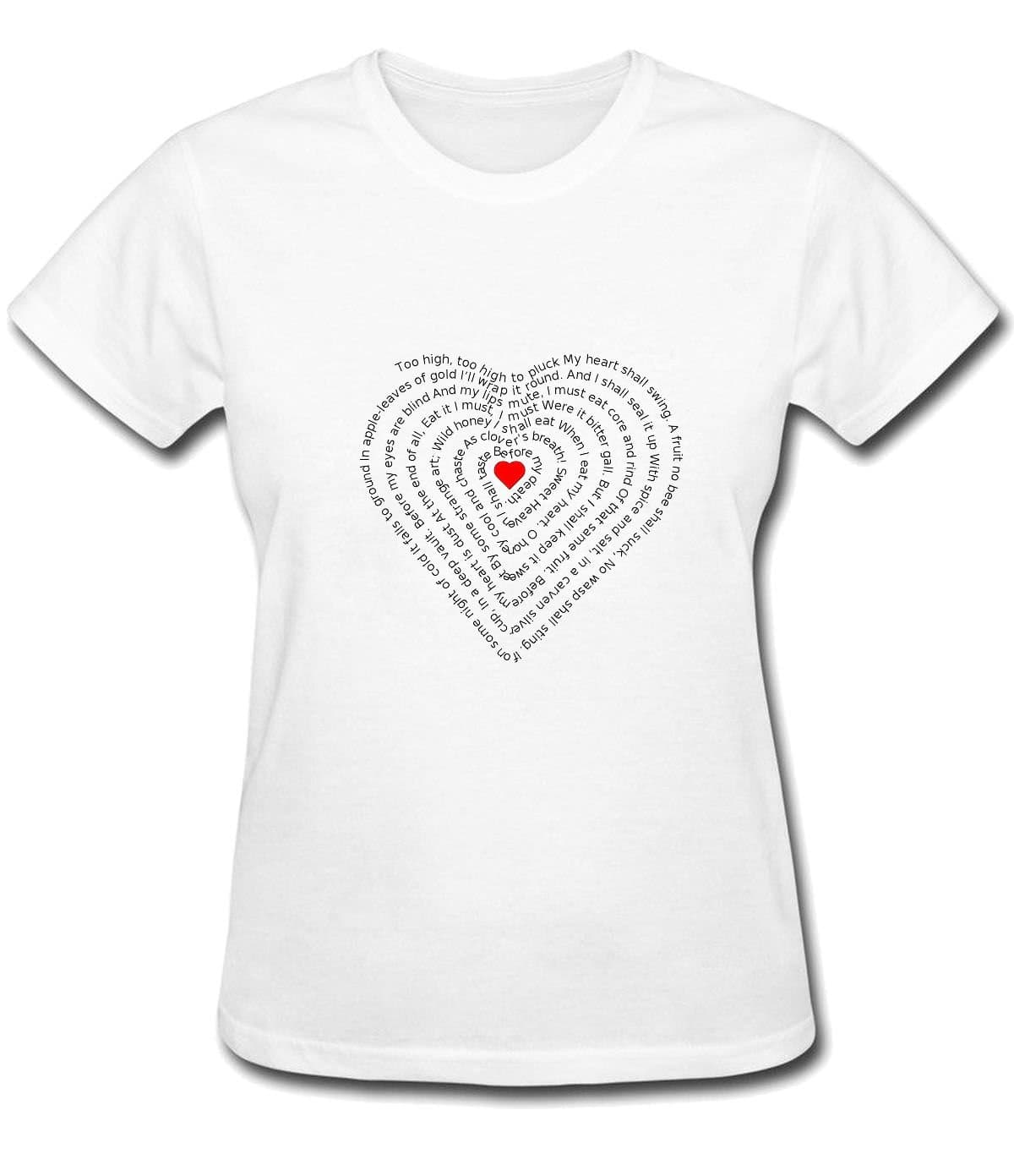 sansiwoman Arranged In A Heart-Shaped Text T-Shirt For Mens M white