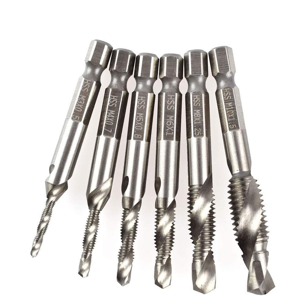 1/4" hexagonal HSS high speed steel threaded screw M3 M4 M5 M6 M8 M10 M10 composite metric touch drill touch 6 pieces/set