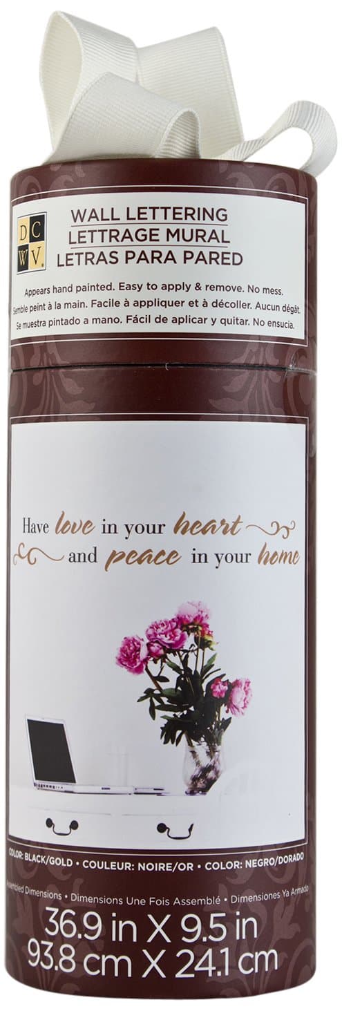Die Cuts With A View Lettering Have Love In Your Heart And Peace In Your Home, Black/Gold, Medium