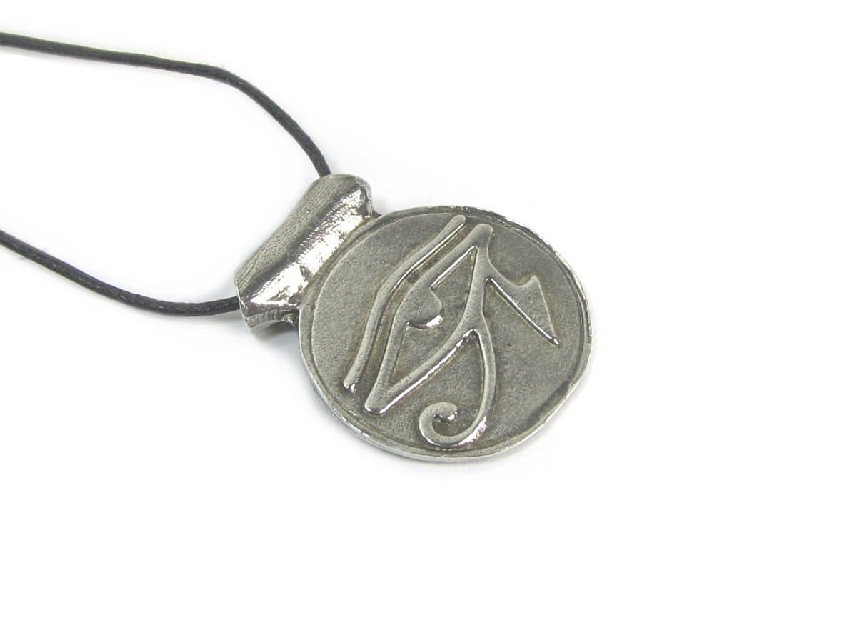 The Eye of Horus Pewter Pendant on Cord Necklace, The Egyptian Collection