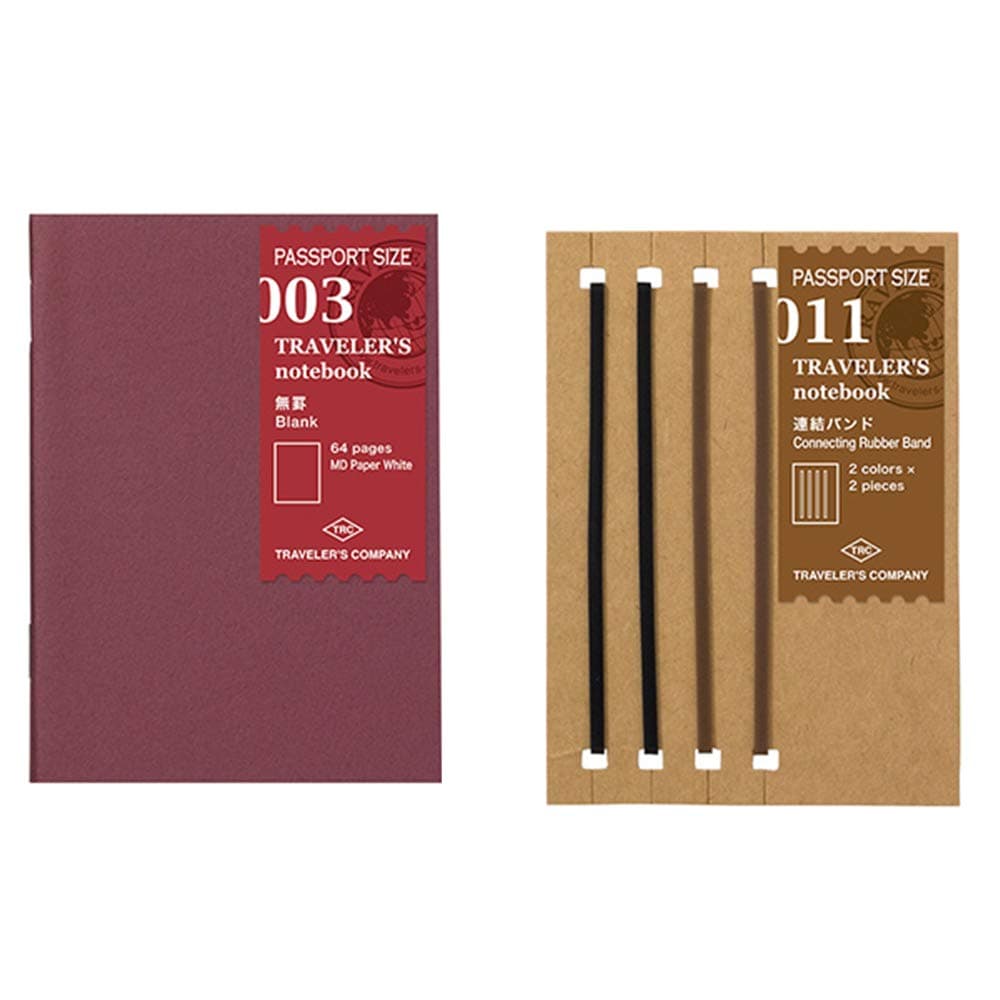 Midori Traveler's Notebook Passport Size Refill Set - No003,No011 - 2pc (Harajuku Culture Japan Only)