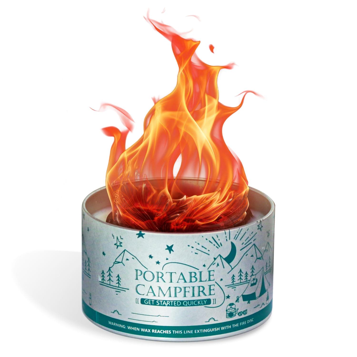 Portable Campfire for Camping Backyard Gathering Date Night, Smores Fire Pit Picnics, Reusable Fire Pit 3-5 Hours Burn Time, Emergency Heat