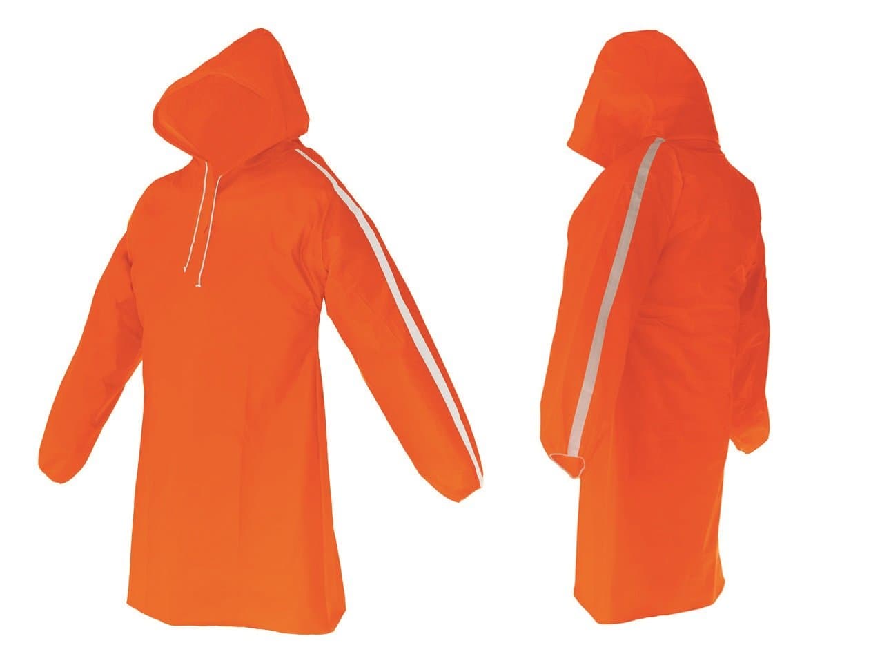 AllWeatherWare Rain Poncho for Men & Women - Lightweight, Breathable Hooded Coverall - Microporous Adults Pullover | Orange, Small
