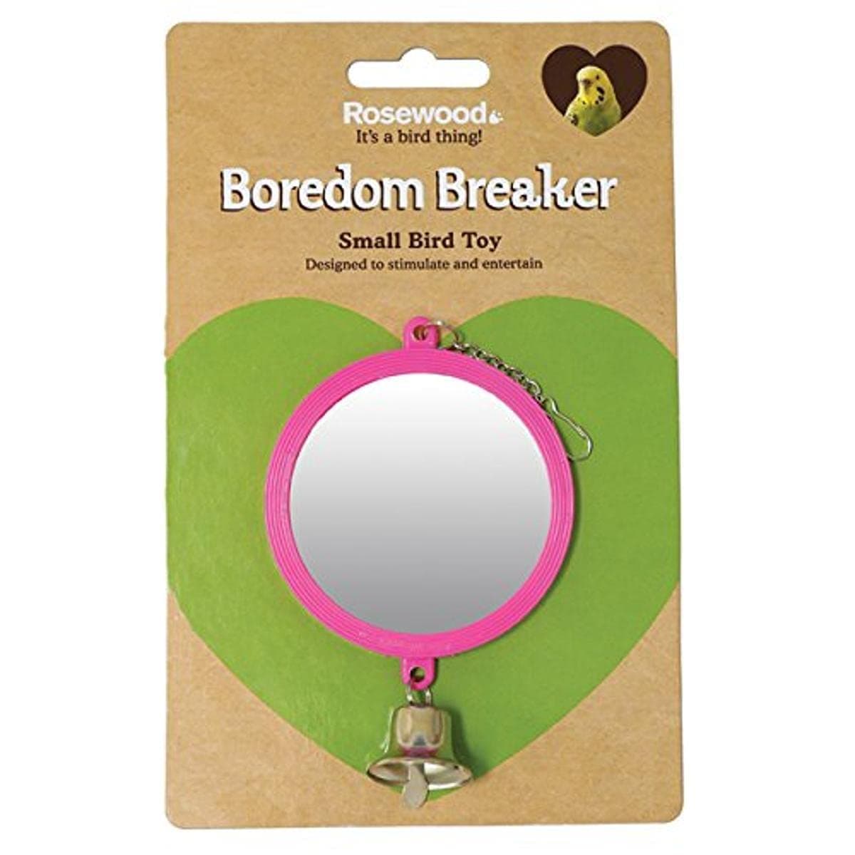 (Boredom Breaker) Bird Toy Double Sided Mirror Large Various colours