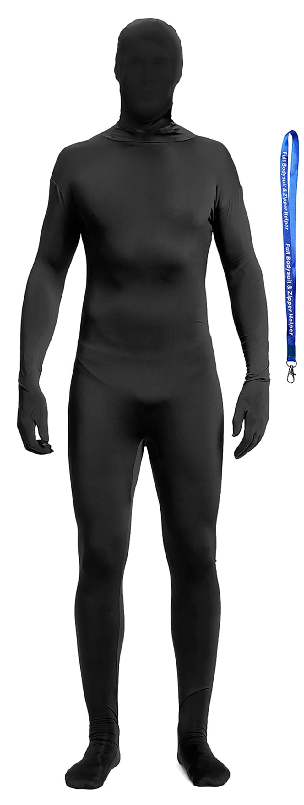 Full Bodysuit Include Zipper Helper Unisex Spandex Stretch Adult Costume Zentai Disappearing Man Body Suit