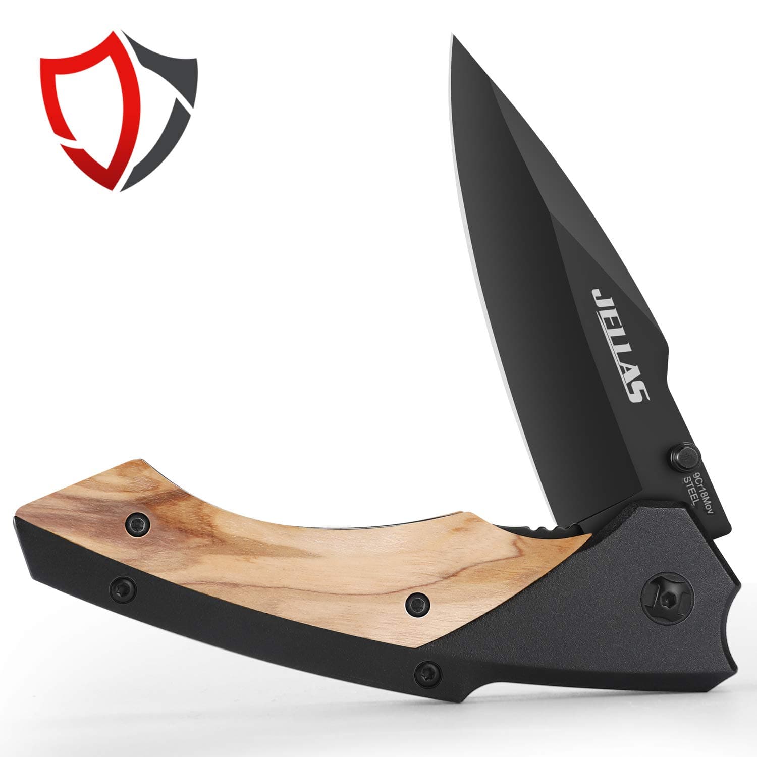 Pocket Folding Knife Bearing Knives with Safety Liner Lock for Men with Olive Wood Handle for Camping Hunting Survival Indoor and Outdoor Activities, Best Unique Gifts for Men and Woman, KN02-SD