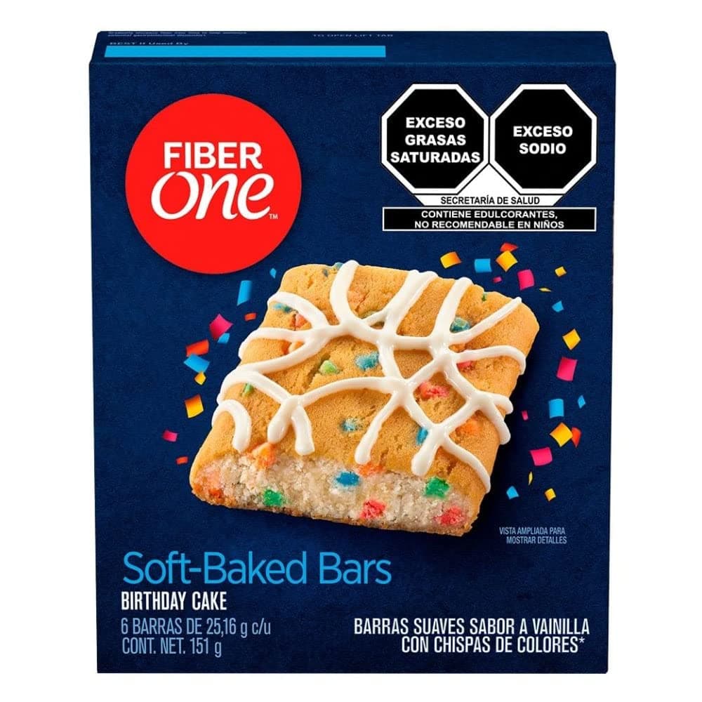 70 Calorie Soft-Baked Bars, Birthday Cake, Snack Bars, 6 ct