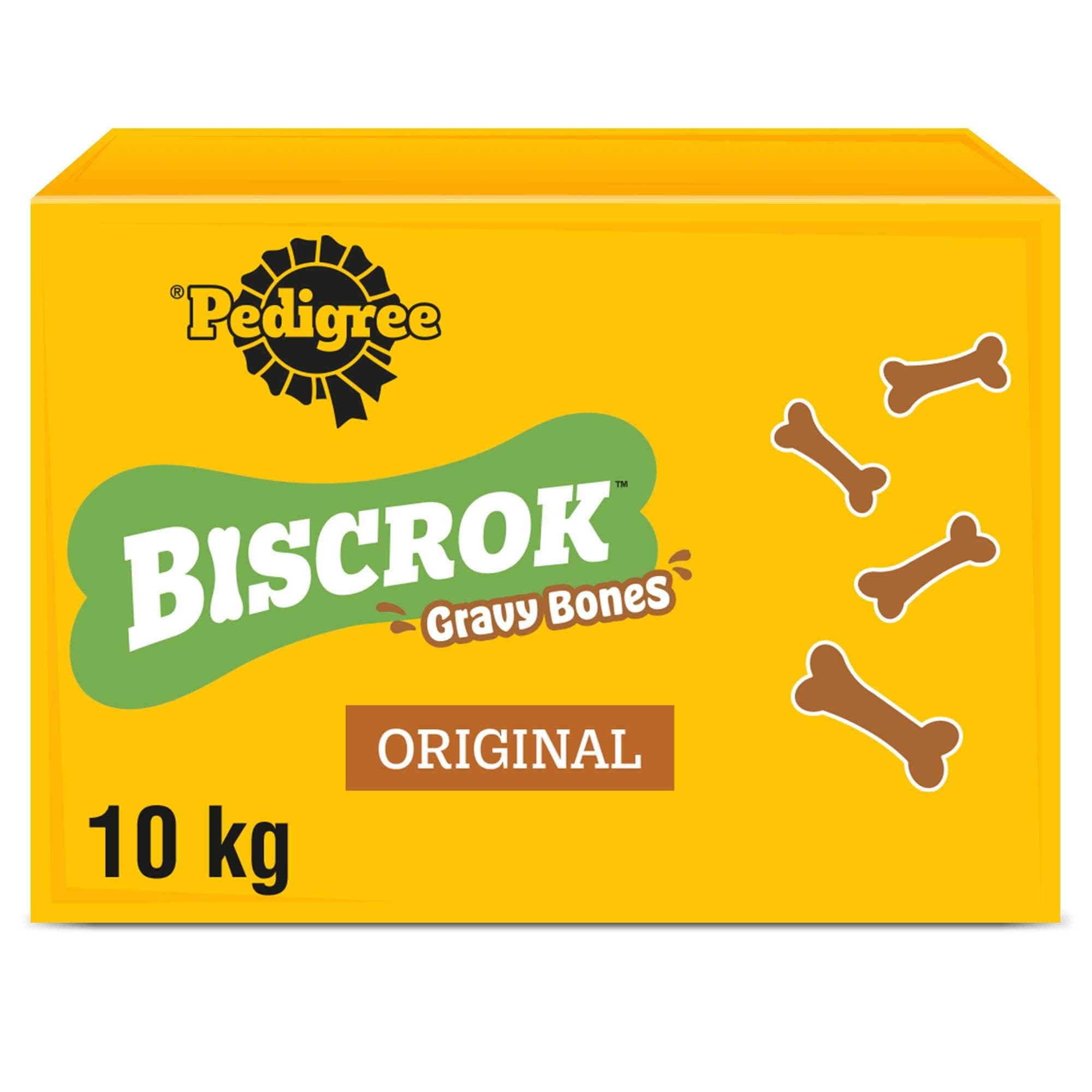 Pedigree Biscrok Original 10 kg Snacks, Dog Treats Gravy Bones Biscuits Dog Treats, Megapack