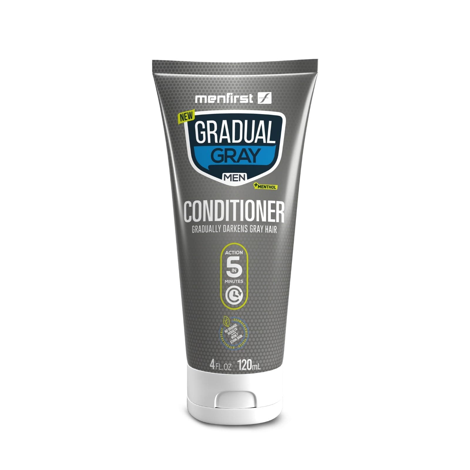 Gradual Gray Darkening Conditioner for Men - For Sensitive Skin - Gray Reducing, Lightweight and Hydrating Conditioner - Paraben and Sulfate Free - 1 pack - 4 oz - 120 ml