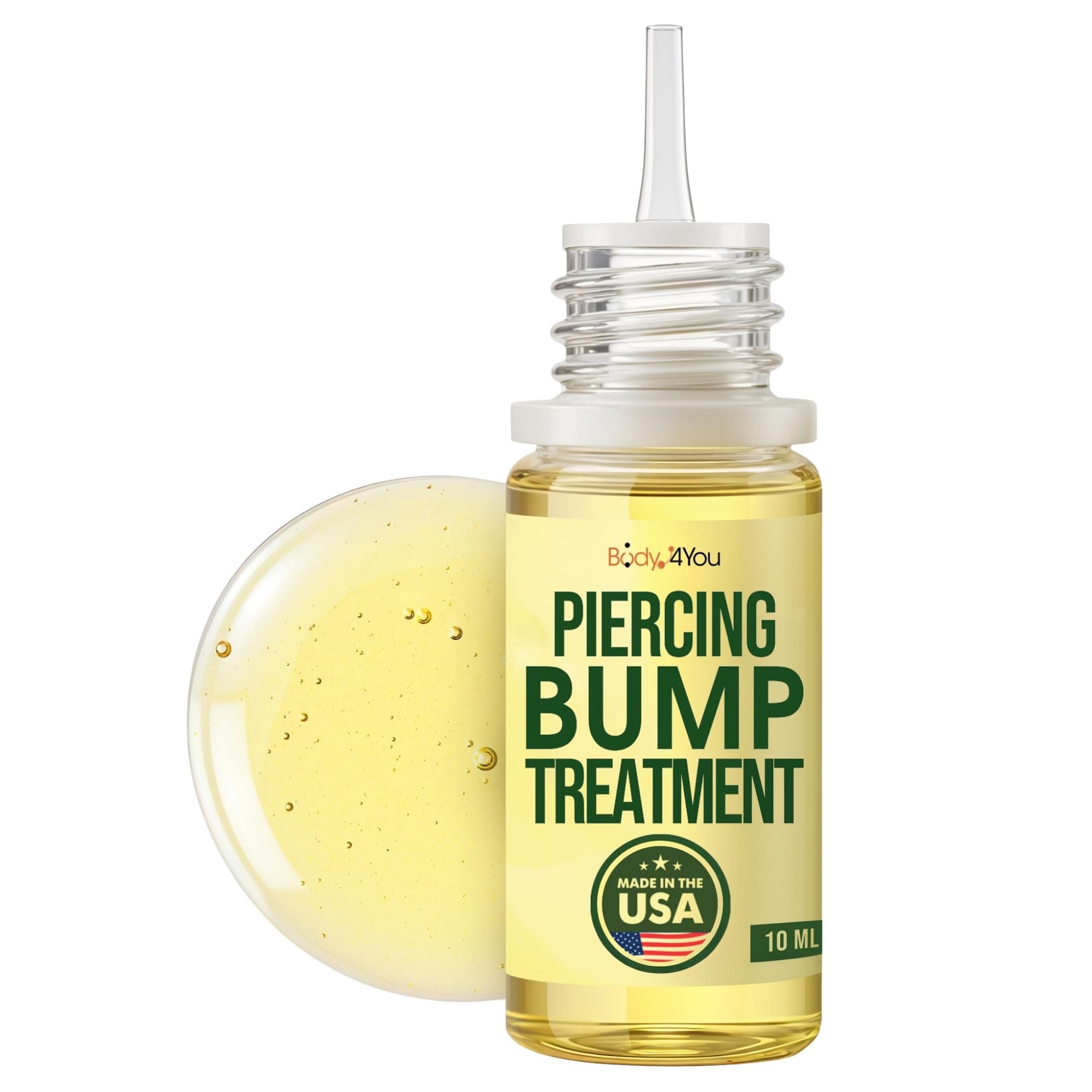 BodyJ4You Keloid Bump Removal Oil - Piercing Aftercare Shrinking Drops - Nose Ear Septum Belly Cartilage Scar Treatment Piercing Bump Solution - Tea Tree Jojoba Essential Oils Keloid Care - 0.33 Fl Oz