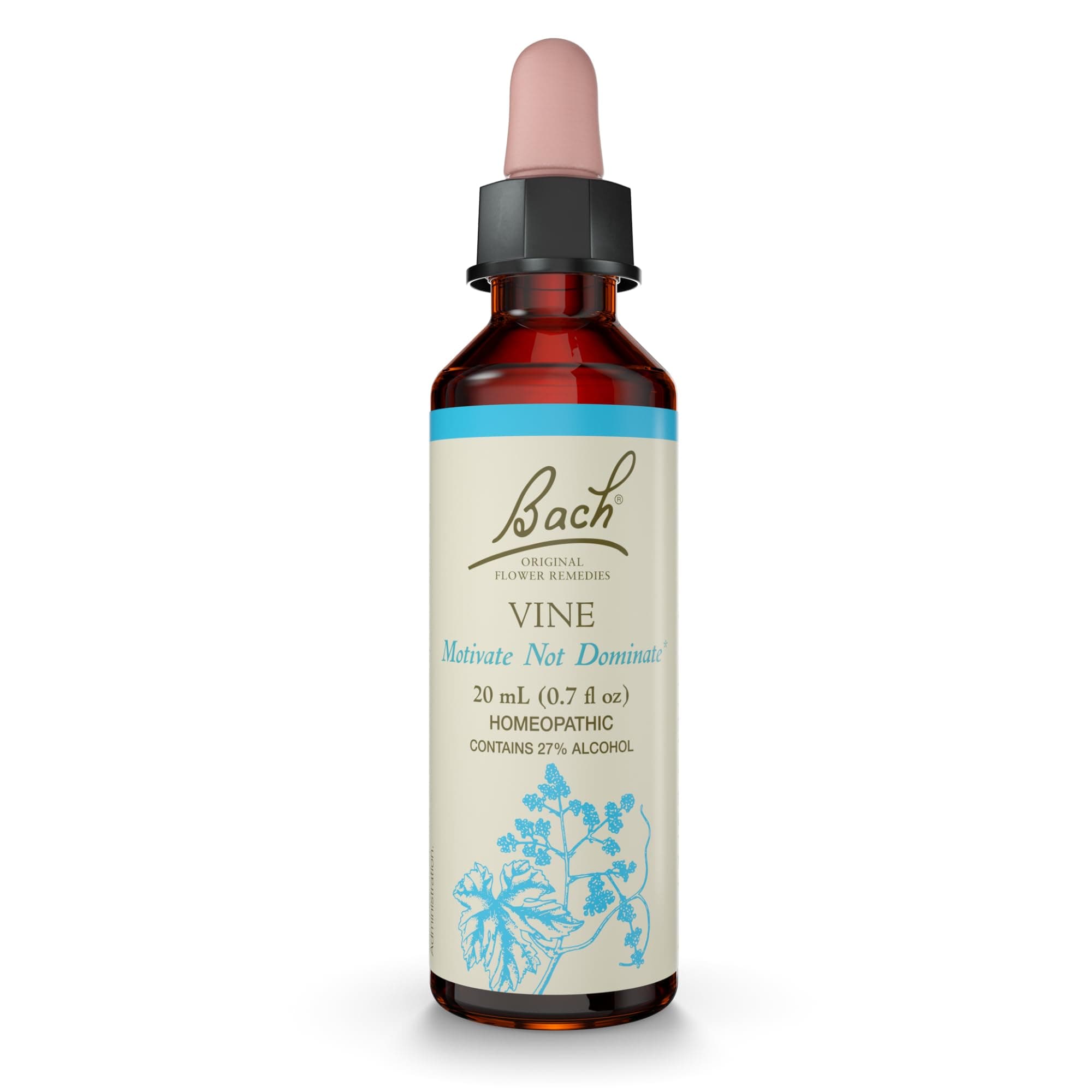 Bach Original Flower Remedies, Vine - Motivate Not Dominate - Natural Homeopathic Flower Essence for Emotional Balance - Vegan, Gluten Free, Sugar Free - 20mL Dropper