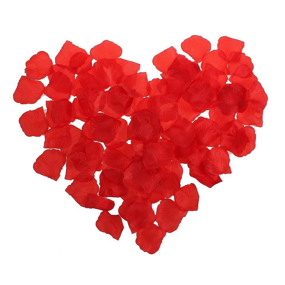 Ushoppingcart 500/1000/2000pcs Silk Rose Petals Reusable Multicolor Artificial Flower for Wedding Party Vase Decor (1000pcs, Red)