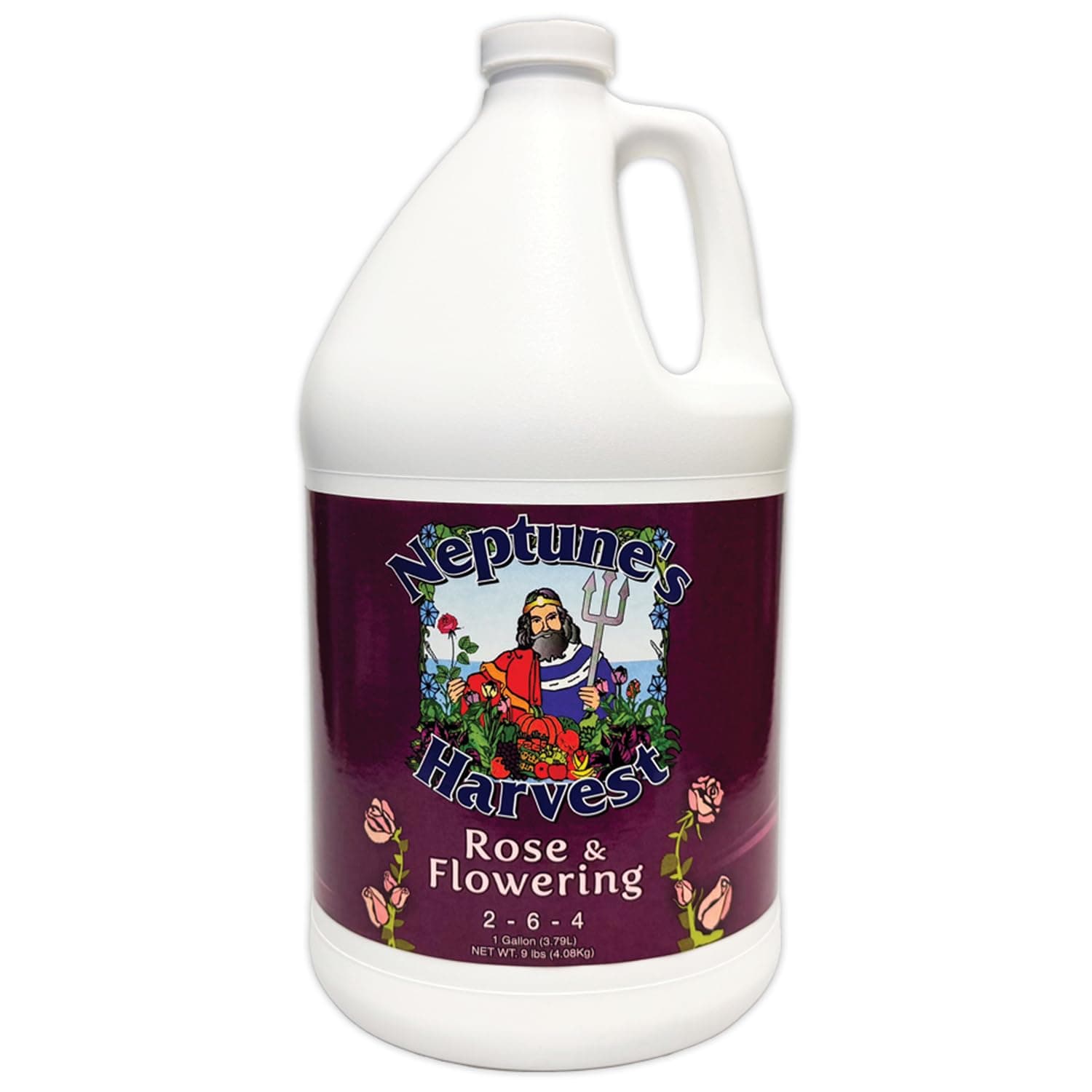Neptune's Harvest Rose & Flowering Fertilizer (2-6-4) - 1 Gallon - Organic Liquid Rose Food for Vibrant Blooms & Growth - Promotes Healthy Foliage - Ideal Fertilizer for Indoor & Outdoor Use