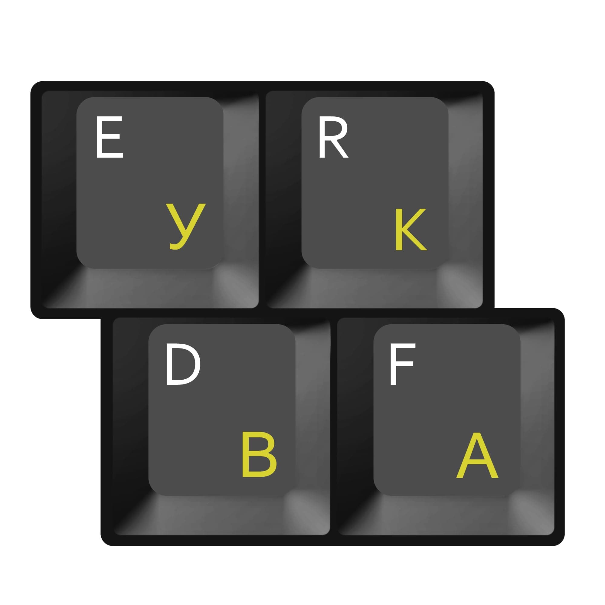 HQRP Russian Laminated Transparent Keyboard Stickers for All PC & Laptops with Yellow Lettering