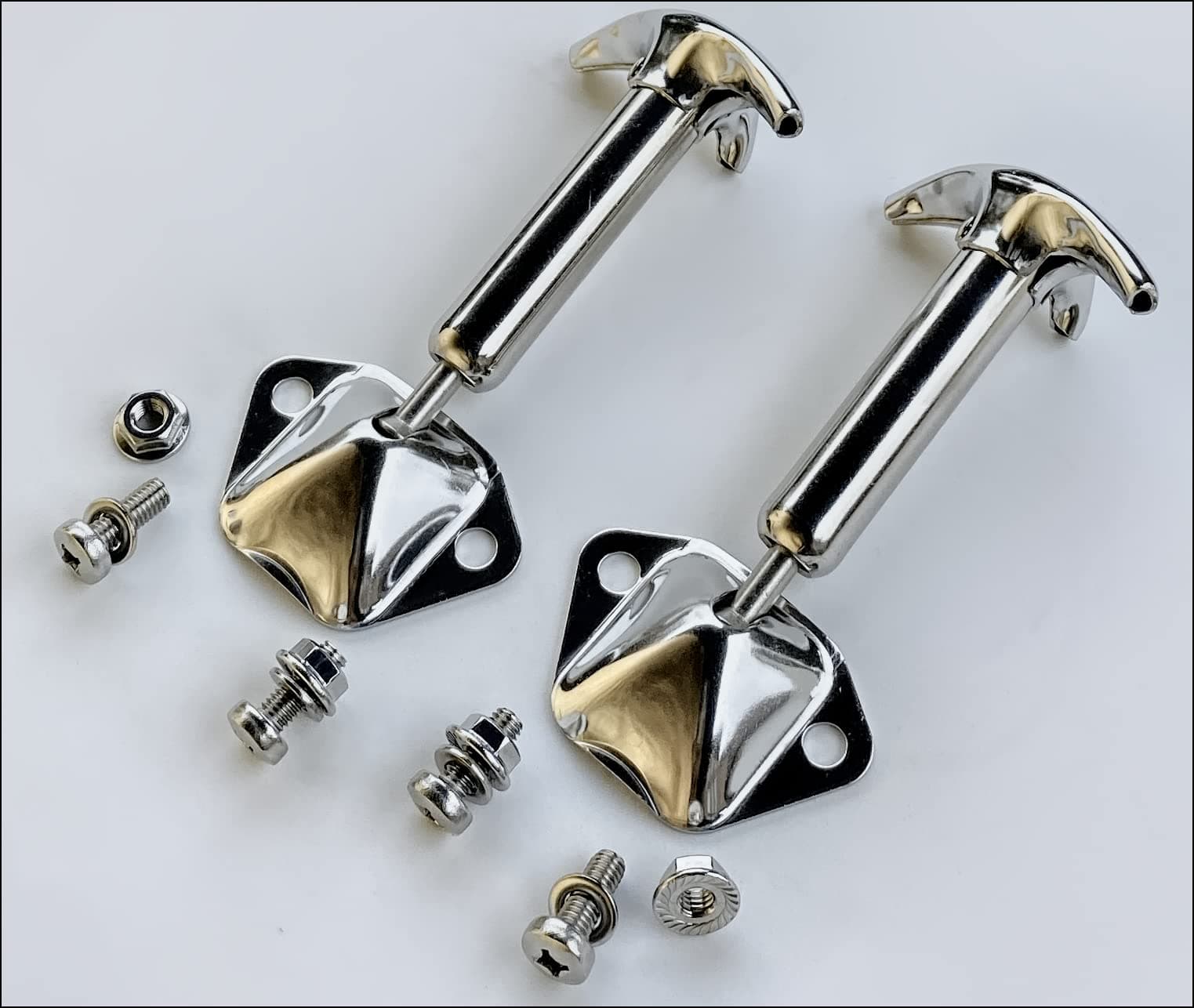 Hood Hook - Windshield - Kit - w/Hdwr - Stainless - Pair - AFT Mrkt