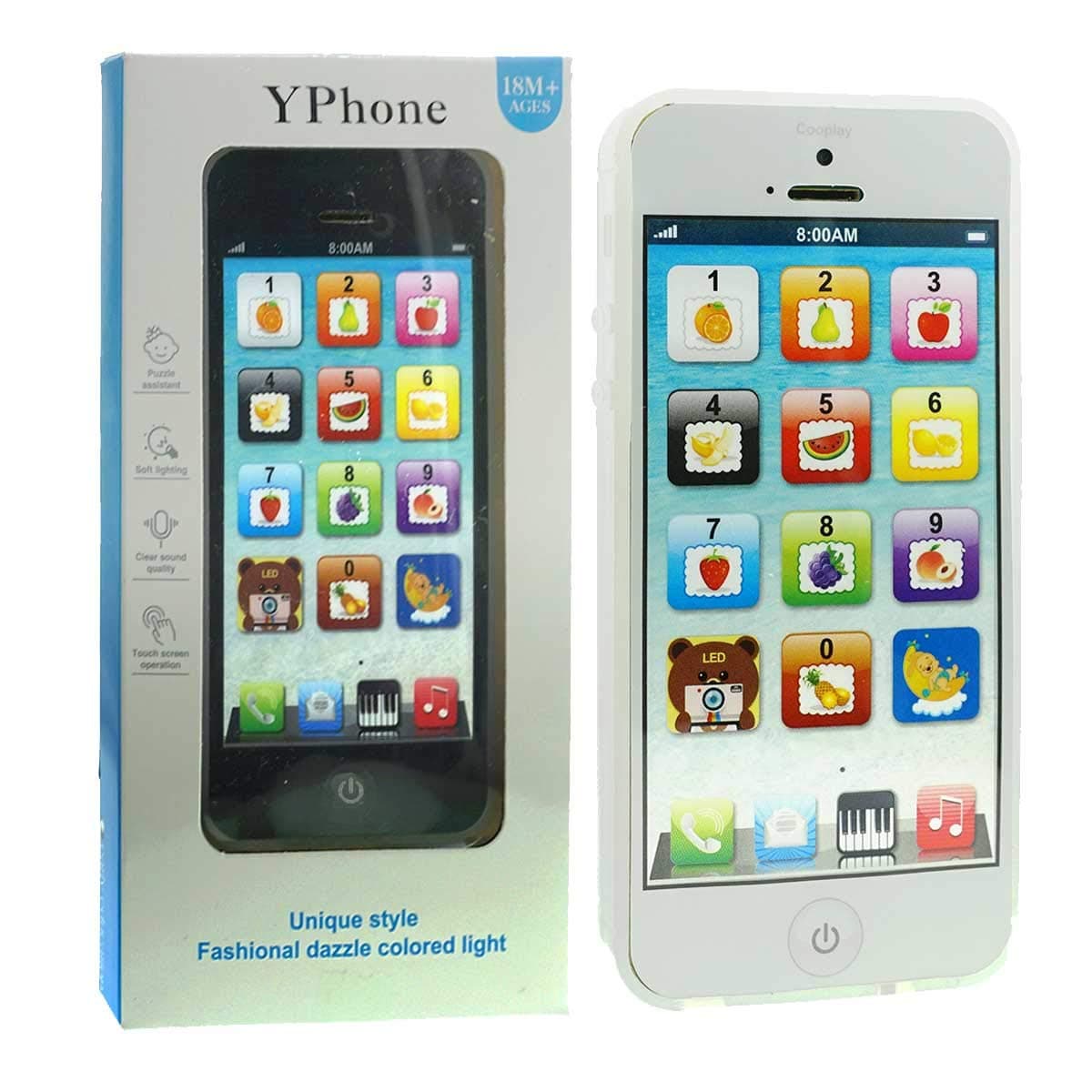 Toy Play Cell Phone USB Rechargeable, Phone Case, Multicolour, Solid, Snap-On, Built-in Charger