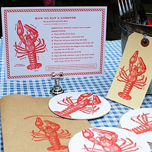 Letterpress Lobster Dinner Party Set