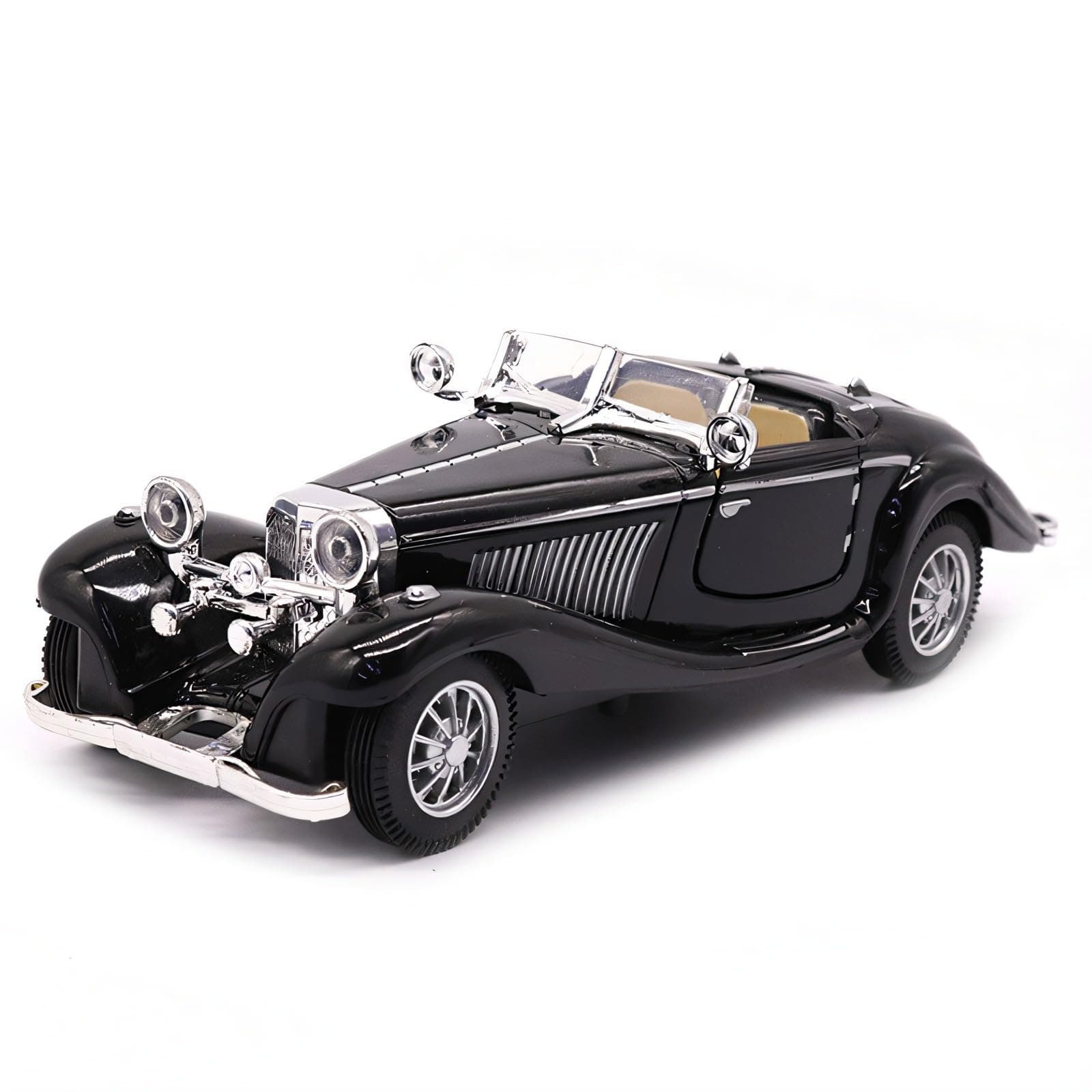 1:28 Scale Pullback Diecast Metal Antique Classic Model Cars Collectible Toy Gifts (Black,Length 6.5in/16.8cm)