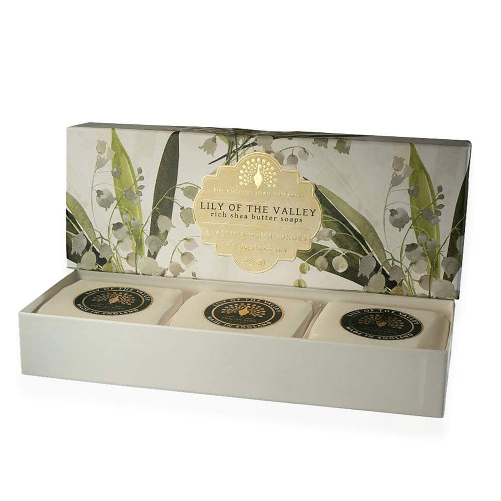 โ The English Soap Company Gift Boxed Hand Soaps Lily of the Valley 3 x 100g
