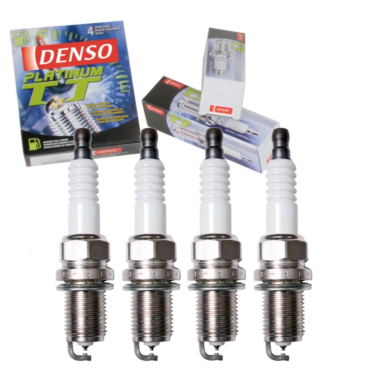 Sixity Auto 4 pc DENSO Platinum TT Spark Plugs compatible with Toyota Corolla 1.6L 1.8L L4 1993-2008