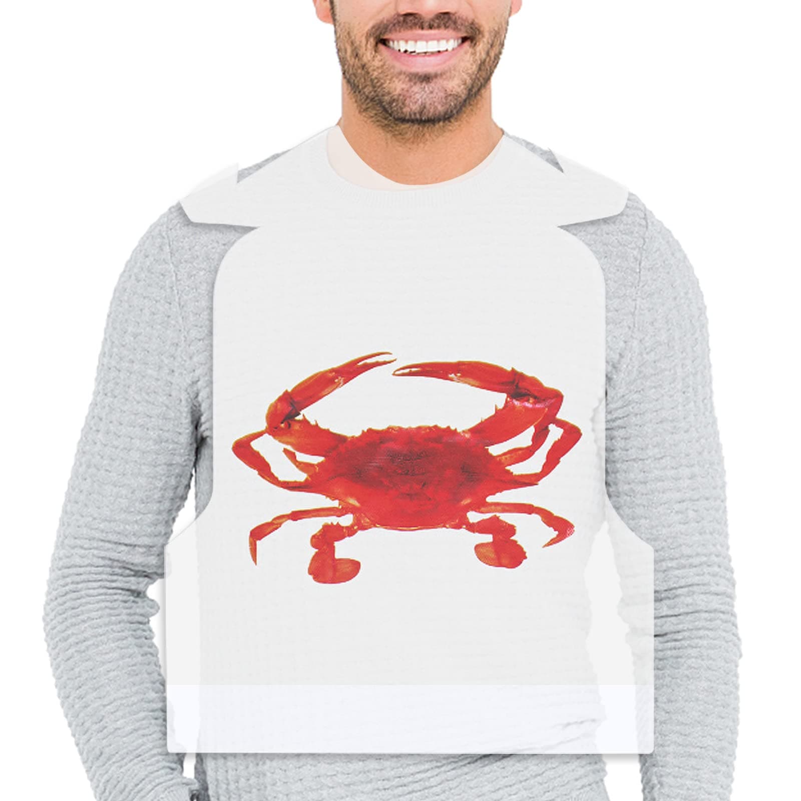 Crab Bibs 25/50 Pack, 23" Disposable Lobster Bibs for Adults, Plastic Funny Bibs for Crab Feast Crawfish Seafood Boil Party
