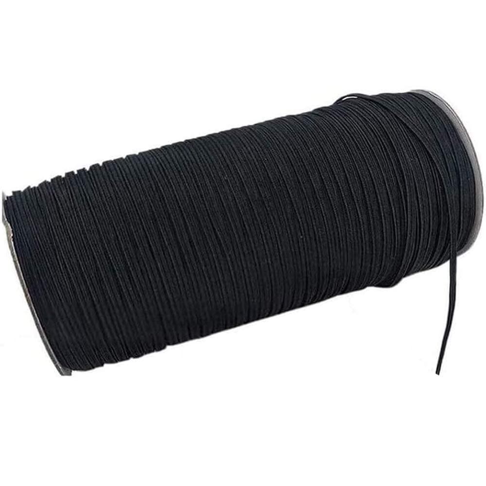 OLIVE OLIVIA Elastic Cord (Black, 1/4W x 70L)