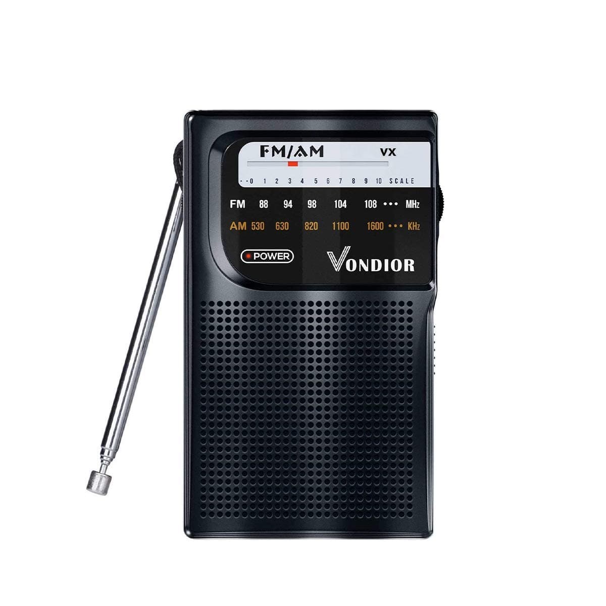 One Day Sale!- AM/FM Battery Operated Portable Pocket Radio - Best Reception and Longest Lasting. AM FM Compact Transistor Radios Player Operated by 2 AA Battery, Headphone Socket, by Vondior