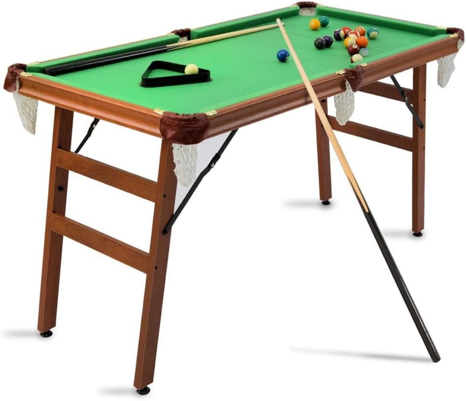 Hyner Folding Junior Kids Pool Billiard Table Children with Pool Balls Cues, Triangle, Chalk, Brush(55 Inch)