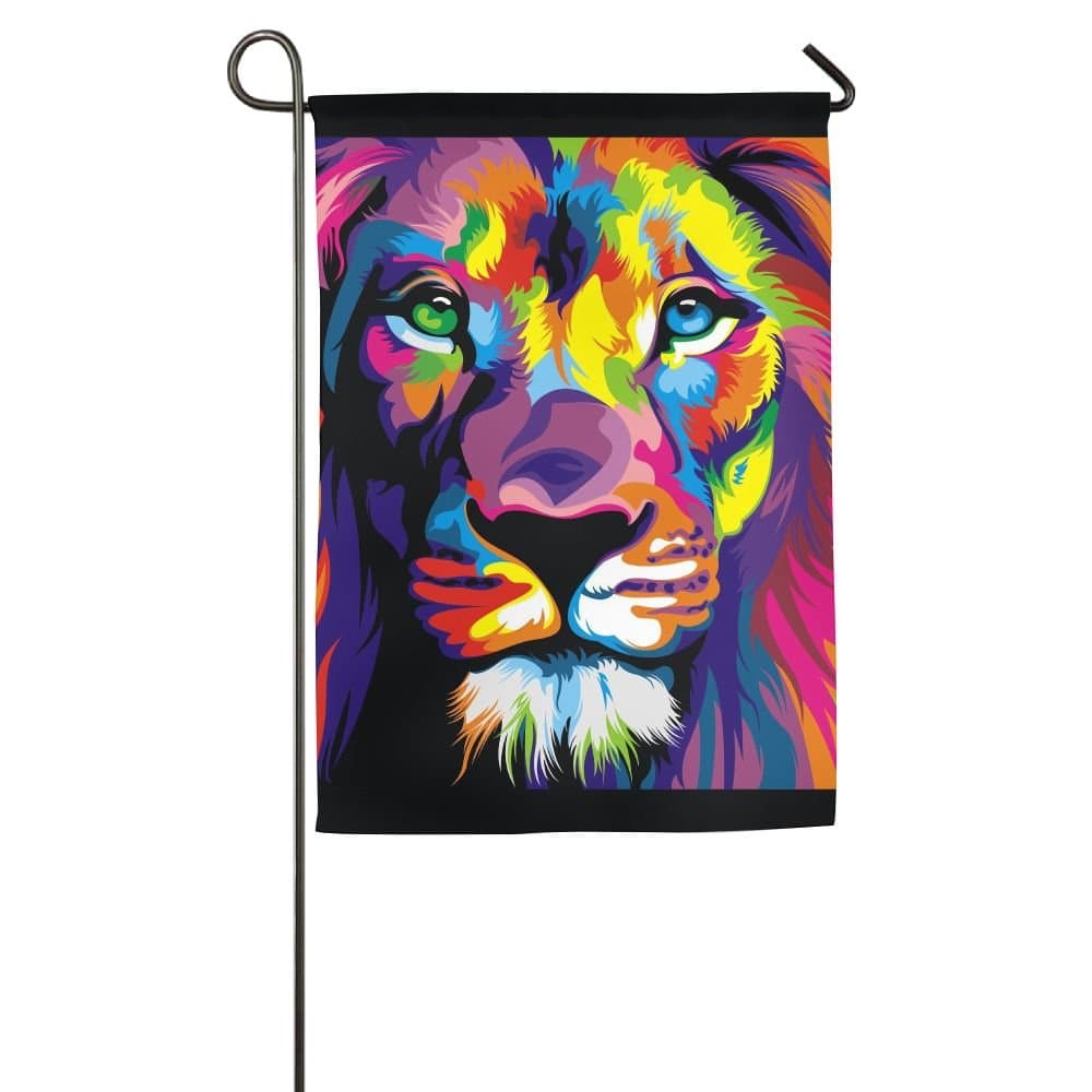GUOTLIY Fashion Custom Garden Flag Lion Garden Flag 12"x18"/18"x27" Outdoor Decor
