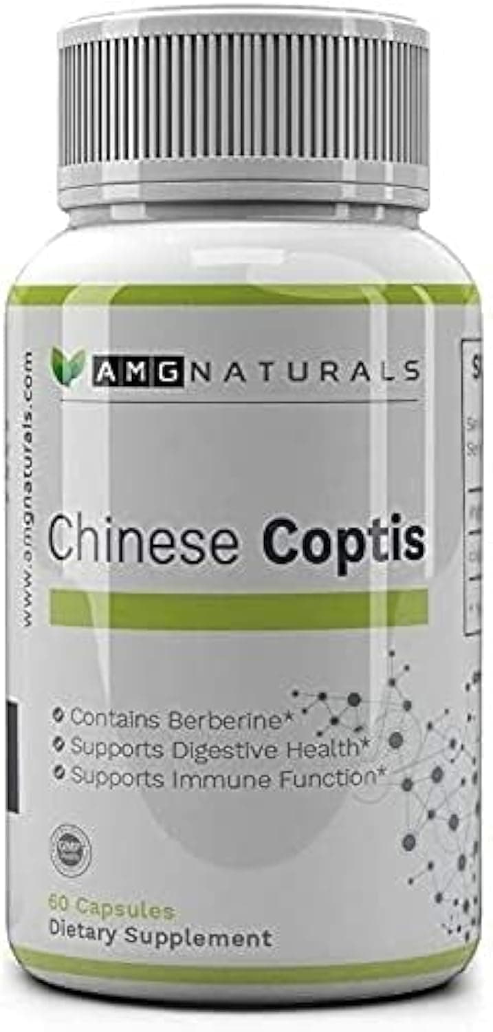 Chinese Coptis (coptis chinensis) - No Binder, No fillers - Potent Whole Herb Huang Lian Su - Goldthread 550mg Berberine Coptisine - Packaging May Vary